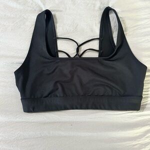 PINK Victoria's Secret Black Strappy-Back Sports Bra